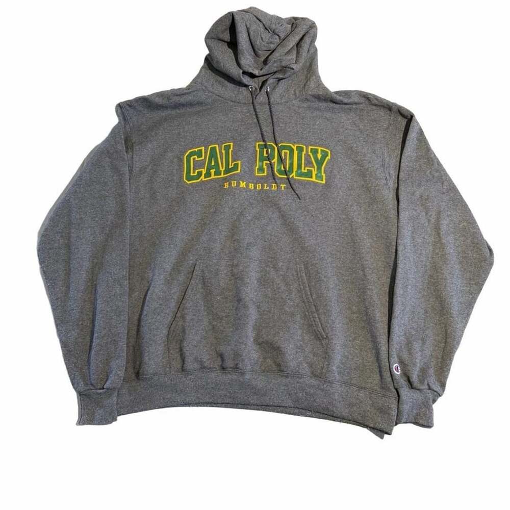 Champion Cal Poly Humboldt Hoodie Size XL Gray Collegiate Pullover